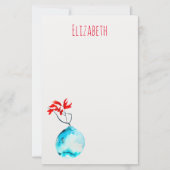 Papeterie Vase bleu Ikebana aquarelle (Devant)