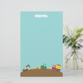 Papeterie Véhicules de construction mignons pour garçons (Debout devant)