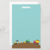 Papeterie Véhicules mignons de construction pour des garçons (Devant / Derrière)