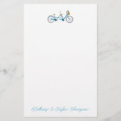 Papeterie Vélo pour deux aquarelles Vélo et Noms (Devant)