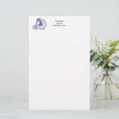 Papeterie Vélo Velocipede Penny Farthing vintage Blu (Debout devant)