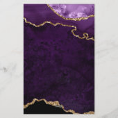 Papeterie Velvet Purple Gold Agate Géode Typographie de scri (Dos)