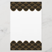 Papeterie Ventilateur Art déco noir et or Motif (Devant)