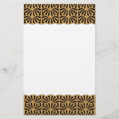 Papeterie Ventilateur or et noir Art déco Fleurs Motif (Devant)