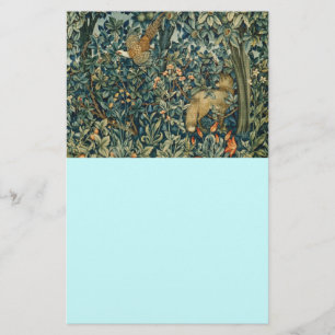 Papeterie VERDURE, FOREST ANIMALS Fox, Pheasant, Vert Floral