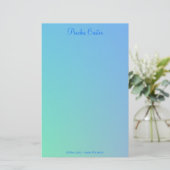 Papeterie Vert Aqua Bleu Ombre Doux (Debout devant)
