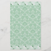 Papeterie Vert Blanc Floral Damask Simple Moderne (Devant)