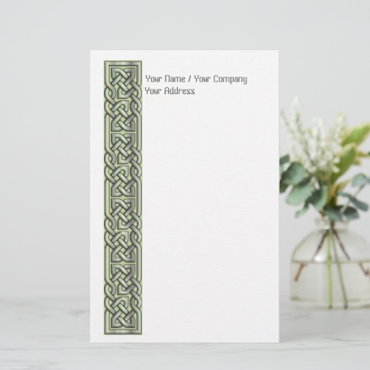 Papeterie Vert celtique de noeuds rempli par fantaisie (Debout devant)