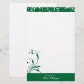 Papeterie Vert et blanc Élégant (Devant / Derrière)