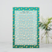 Papeterie Vert et or personnalisé avec translucide (Debout devant)