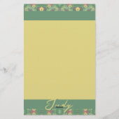Papeterie Vert floral (Dos)