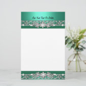 Papeterie Vert Jade Argent Diamant Image (Debout devant)