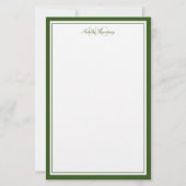 Papeterie Vert mousse Deux Monogramme Bordure épaisse et fin (Devant)