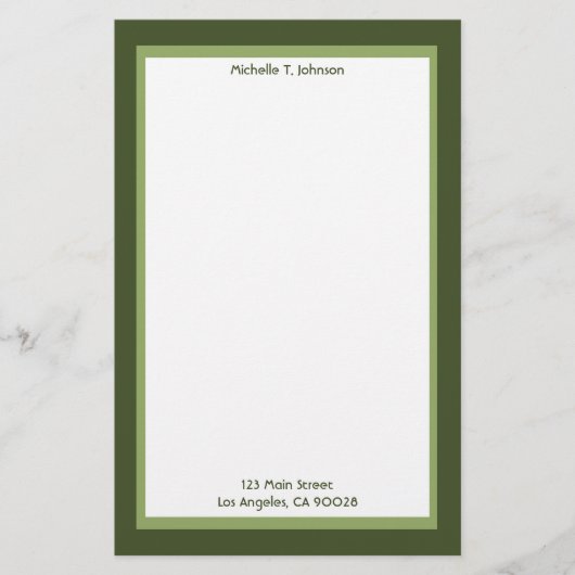 Papeterie vert simple (Devant)