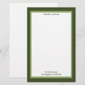 Papeterie vert simple (Devant / Derrière)