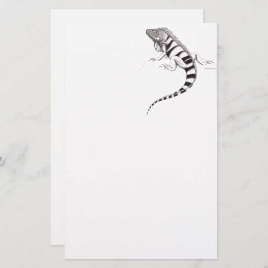 Papeterie verte d'étude de stylo d'iguane (Devant / Derrière)