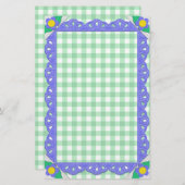 Papeterie Verte En vichy Vérifier Périwinkle Felt Frame (Devant / Derrière)
