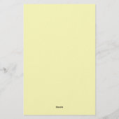 Papeterie Very Pale Yellow Minimalist Plain Modern Name (Dos)