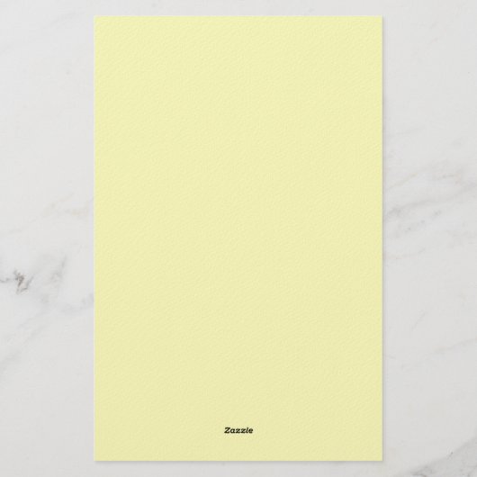 Papeterie Very Pale Yellow Minimalist Plain Modern Name (Dos)