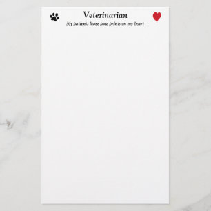 Papeterie Vétérinaire - empreintes de pattes sur mon coeur