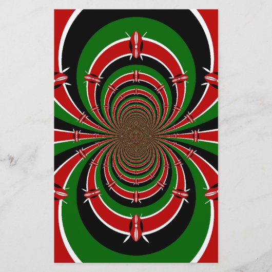 Papeterie Vibrant Kenya Vision : Drapeau kényan en miroir (Devant)