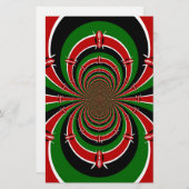 Papeterie Vibrant Kenya Vision : Drapeau kényan en miroir (Devant / Derrière)