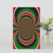 Papeterie Vibrant Kenya Vision : Drapeau kényan en miroir (Debout devant)