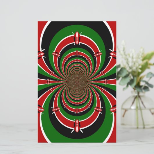 Papeterie Vibrant Kenya Vision : Drapeau kényan en miroir (Debout devant)