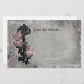 Papeterie Vieille clé et roses (Devant / Derrière)