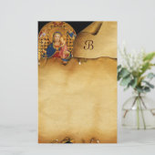 Papeterie VIERGE AVEC ENFANT ET SAINTS, Monogramme de parche (Debout devant)