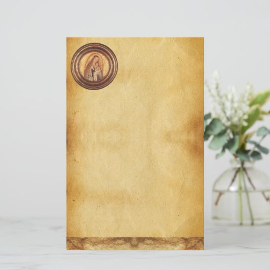 Papeterie VIERGE AVEC ENFANT, Parchemin (Debout devant)