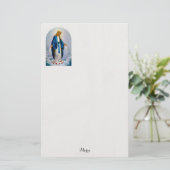 Papeterie Vierge catholique Marie Roses rouges Customisées (Debout devant)