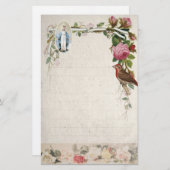 Papeterie Vierge religieuse Marie Vintage Florale catholique (Devant / Derrière)
