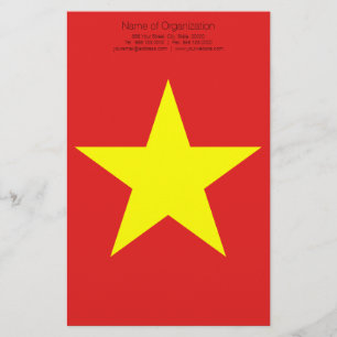 Papeterie Vietnam Flag Yellow Star, papier à lettres personn