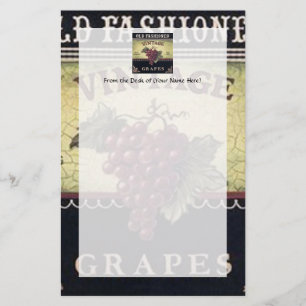 Papeterie Vieux Raisins Vintages de mode, Vin pourpre et noi