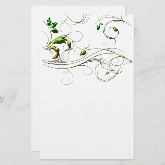 Papeterie Vignes vert jaune (Devant / Derrière)