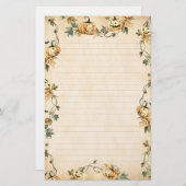 Papeterie Vins vintages et Citrouilles d'automne (Devant / Derrière)