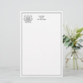 Papeterie Vintage Art Déco Argent Plume Arabesque (Debout devant)