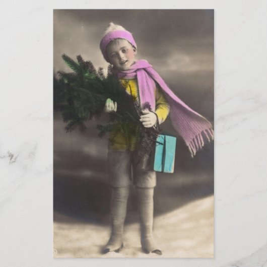 Papeterie Vintage Christmas Boy (Devant)