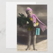 Papeterie Vintage Christmas Boy (Devant / Derrière)