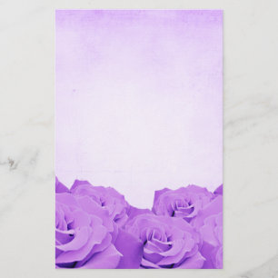 Papeterie vintage de rose de pourpre