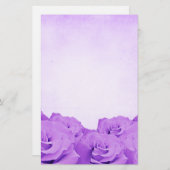 Papeterie vintage de rose de pourpre (Devant / Derrière)