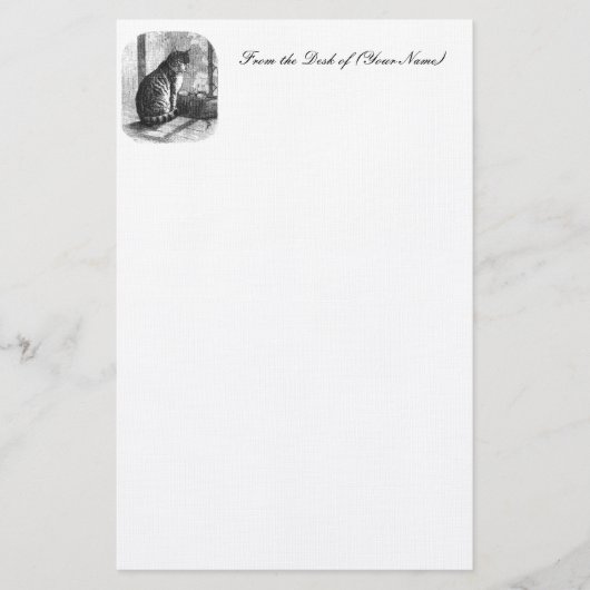 Papeterie vintage d'illustration de chat (Devant)