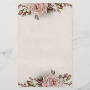 Papeterie vintage élégante de rose de rose