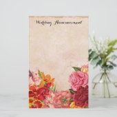 Papeterie Vintage Floral Mariage Faire-part (Debout devant)