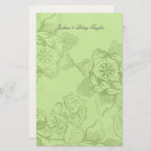 Papeterie vintage Florale Personnalisée Merci (Devant / Derrière)