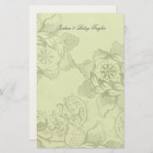 Papeterie vintage Florale Personnalisée Merci (Devant / Derrière)