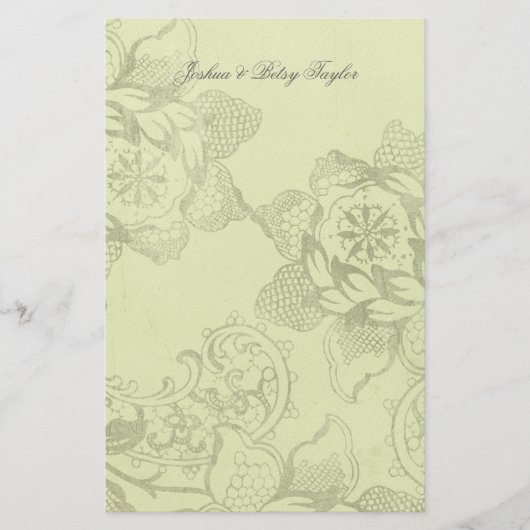 Papeterie vintage Florale Personnalisée Merci (Devant)