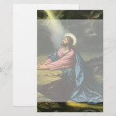 Papeterie Vintage Jésus Christ prier, Jardin de Gethsémani (Devant / Derrière)