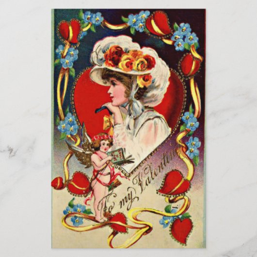 Papeterie Vintage Lady My Valentine Stationnaire (Devant)